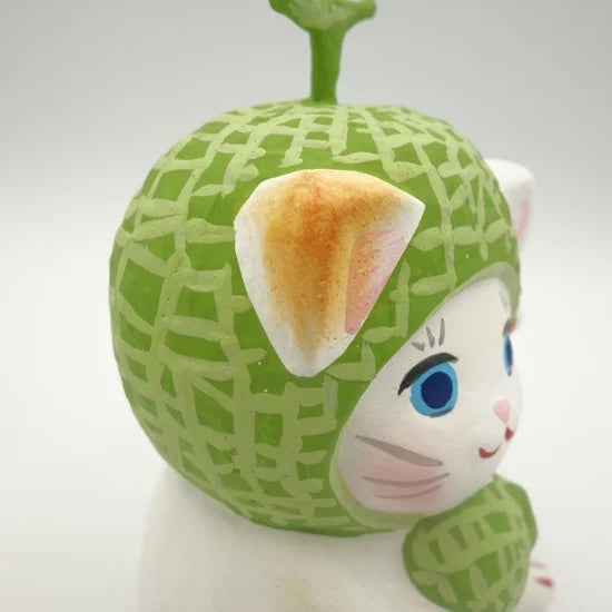Nagahama Doll Japanese Maneki-Neko (Beckoning Cat) Doll - Melon -, Japanese lucky cat figure
