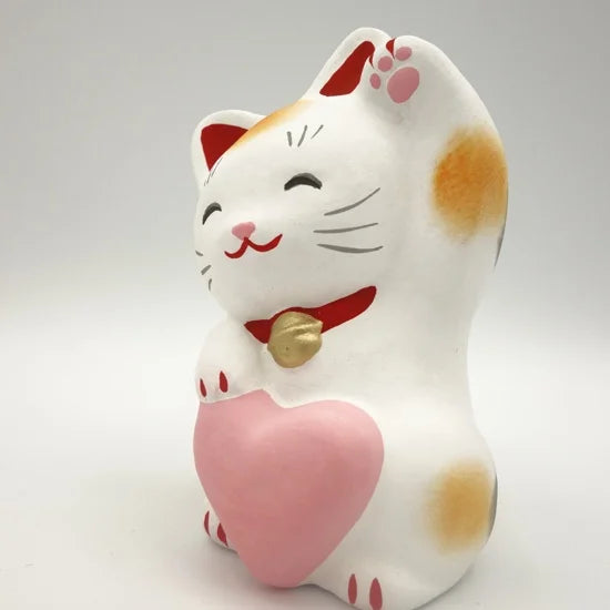 Nagahama Doll Japanese Maneki-Neko (Beckoning Cat) Doll - White -, Japanese lucky cat figure