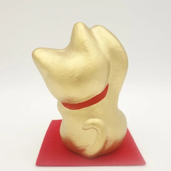 Nagahama Doll Japanese Maneki-Neko (Beckoning Cat) Doll - Gold -, Japanese lucky cat figure