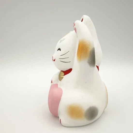 Nagahama Doll Japanese Maneki-Neko (Beckoning Cat) Doll - White -, Japanese lucky cat figure