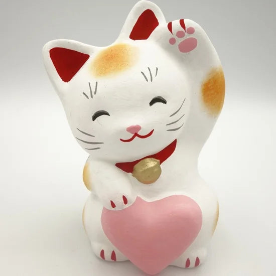 Nagahama Doll Japanese Maneki-Neko (Beckoning Cat) Doll - White -, Japanese lucky cat figure