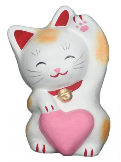 Nagahama Doll Japanese Maneki-Neko (Beckoning Cat) Doll - White -, Japanese lucky cat figure