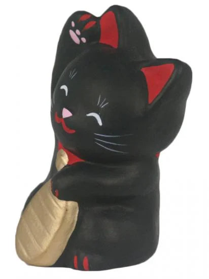 Nagahama Doll Japanese Maneki-Neko (Beckoning Cat) Doll - Black -, Japanese lucky cat figure
