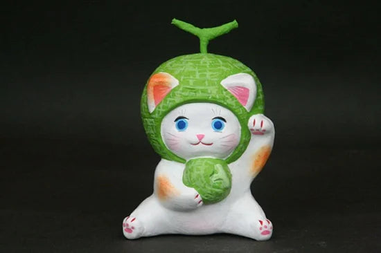 Nagahama Doll Japanese Maneki-Neko (Beckoning Cat) Doll - Melon -, Japanese lucky cat figure
