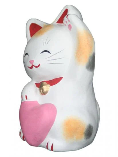 Nagahama Doll Japanese Maneki-Neko (Beckoning Cat) Doll - White -, Japanese lucky cat figure