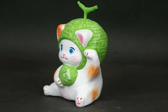 Nagahama Doll Japanese Maneki-Neko (Beckoning Cat) Doll - Melon -, Japanese lucky cat figure