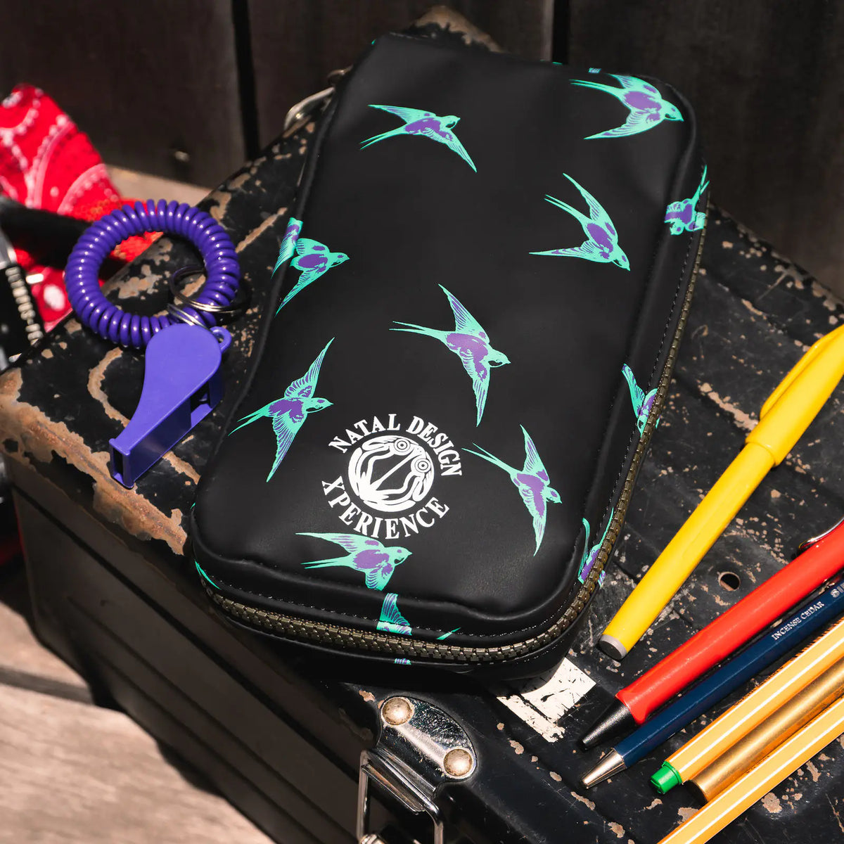 Natal Design: Lucky Swallow Small Drawer Pouch, Hobonichi Small Drawer Pouch