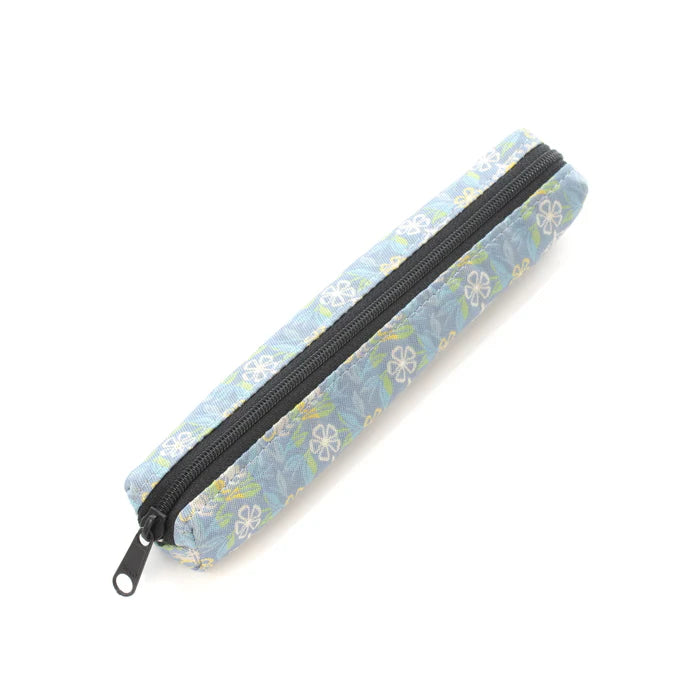Nishijin-ori Pencil Case - Marrying Mice in the Cut-paper Appearance / Blue-Grey - ,  Made in Kyoto, Japan,  Japanese traditional craft pen case