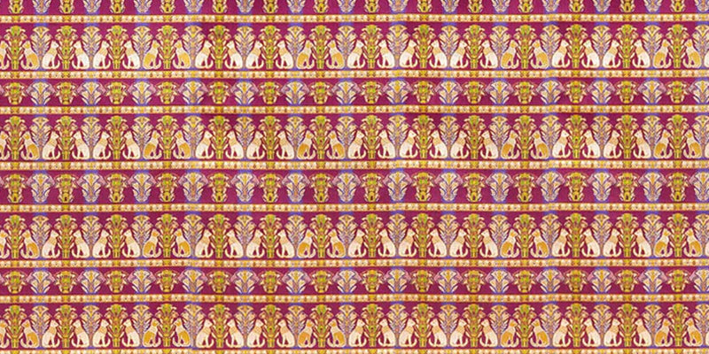 Nishijin-ori Pencil Case - Egyptian Cat / Mauve - ,  Made in Kyoto, Japan,  Japanese traditional craft pen case