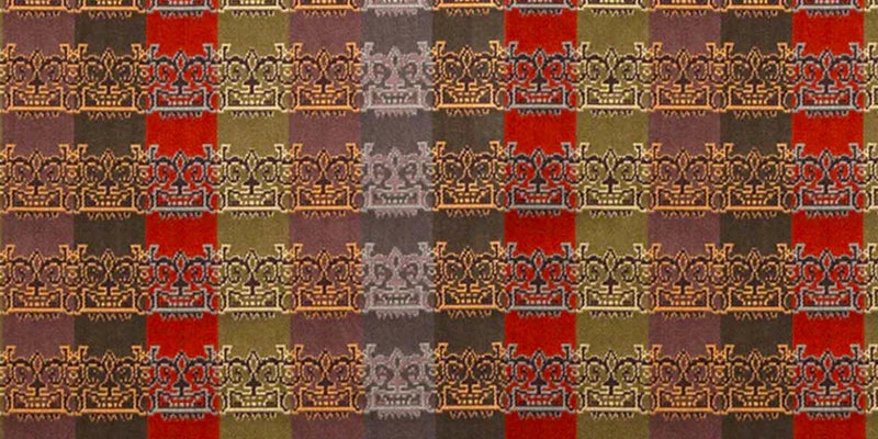 Nishijin-ori Pencil Case - Multi-colored Stripes with Lion-mask Pattern - ,  Made in Kyoto, Japan,  Japanese traditional craft pen case