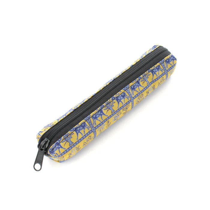 Nishijin-ori Pencil Case - The Bull in the I a r u Field - ,  Made in Kyoto, Japan,  Japanese traditional craft pen case