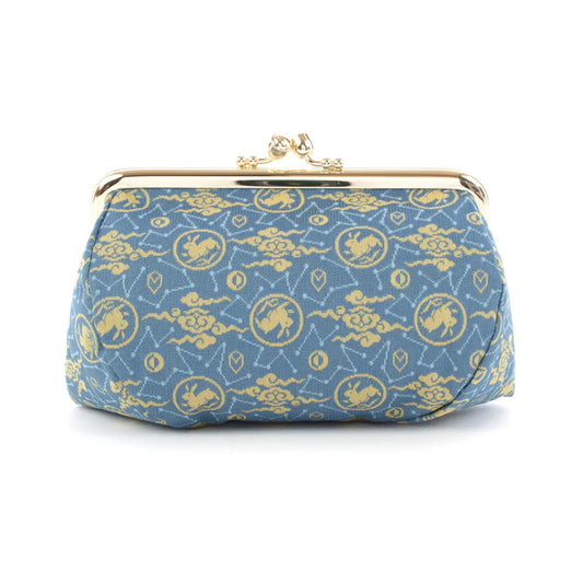 Nishijin-ori Small Pouch - Rabbit / Blue -, Made in Kyoto, Japan, Cosmetic Pouch, Makeup Pouch, Japanese Gamaguchi Pouch, Travel Toiletry Pouch, Stationery Pouch, Bag organizer, Bag in Bag