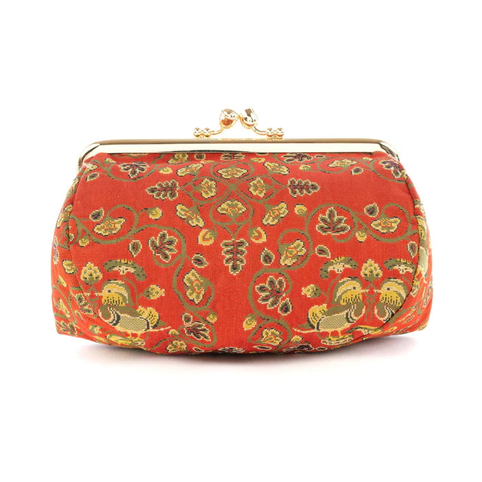 Nishijin-ori Small Pouch - Mandarin Ducks -, Made in Kyoto, Japan, Cosmetic Pouch, Makeup Pouch, Japanese Gamaguchi Pouch, Travel Toiletry Pouch, Stationery Pouch, Bag organizer, Bag in Bag