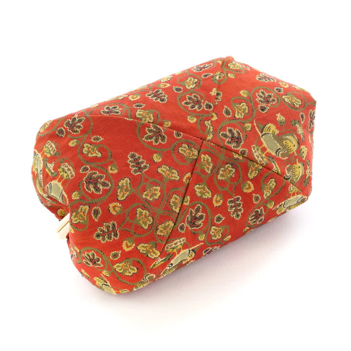 Nishijin-ori Small Pouch - Mandarin Ducks -, Made in Kyoto, Japan, Cosmetic Pouch, Makeup Pouch, Japanese Gamaguchi Pouch, Travel Toiletry Pouch, Stationery Pouch, Bag organizer, Bag in Bag