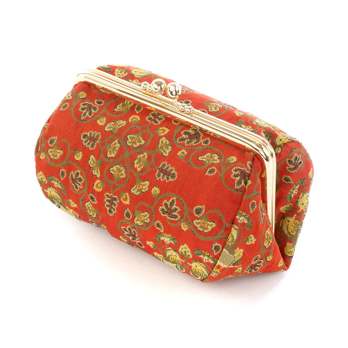 Nishijin-ori Small Pouch - Mandarin Ducks -, Made in Kyoto, Japan, Cosmetic Pouch, Makeup Pouch, Japanese Gamaguchi Pouch, Travel Toiletry Pouch, Stationery Pouch, Bag organizer, Bag in Bag