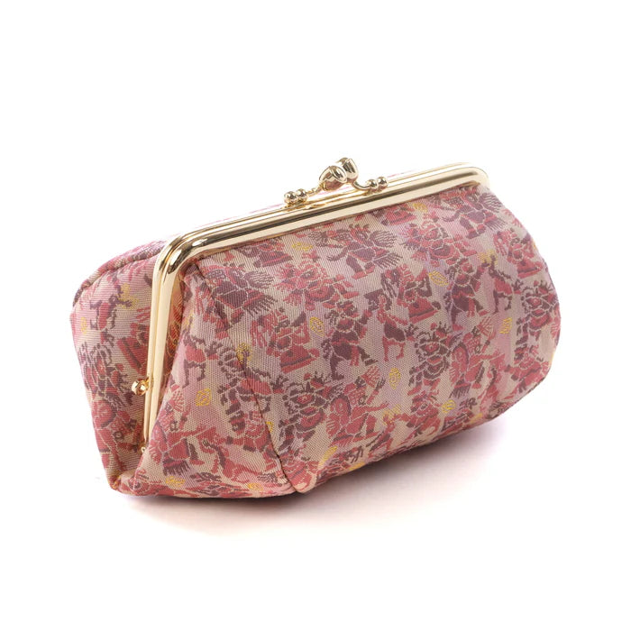 Nishijin-ori Small Pouch - Aztec Mythology -, Made in Kyoto, Japan, Cosmetic Pouch, Makeup Pouch, Japanese Gamaguchi Pouch, Travel Toiletry Pouch, Stationery Pouch, Bag organizer, Bag in Bag