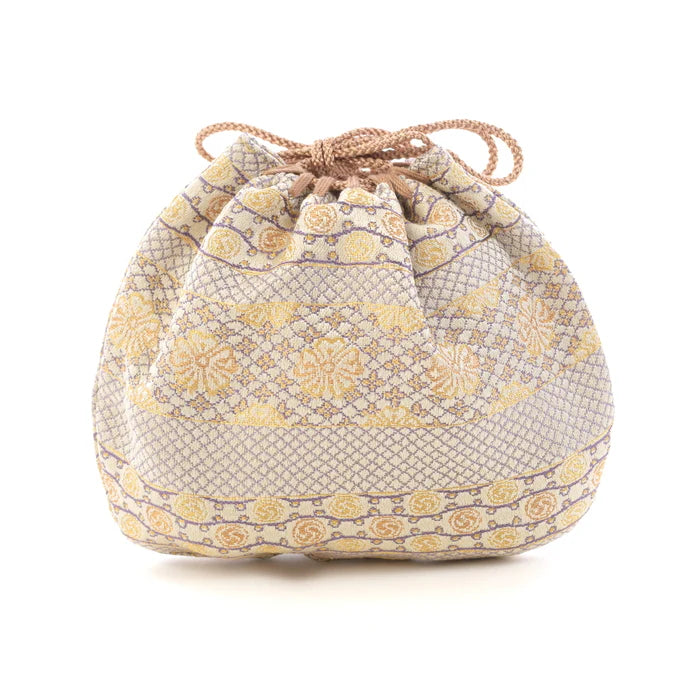 Nishijin-ori Small Drawstring Bag - Cherry Blossom -,  Made in Kyoto, Japan,  Japanese traditional craft purse