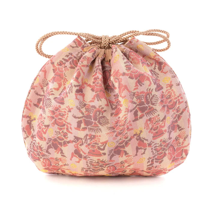 Nishijin-ori Small Drawstring Bag - Aztec Mythology -,  Made in Kyoto, Japan,  Japanese traditional craft purse
