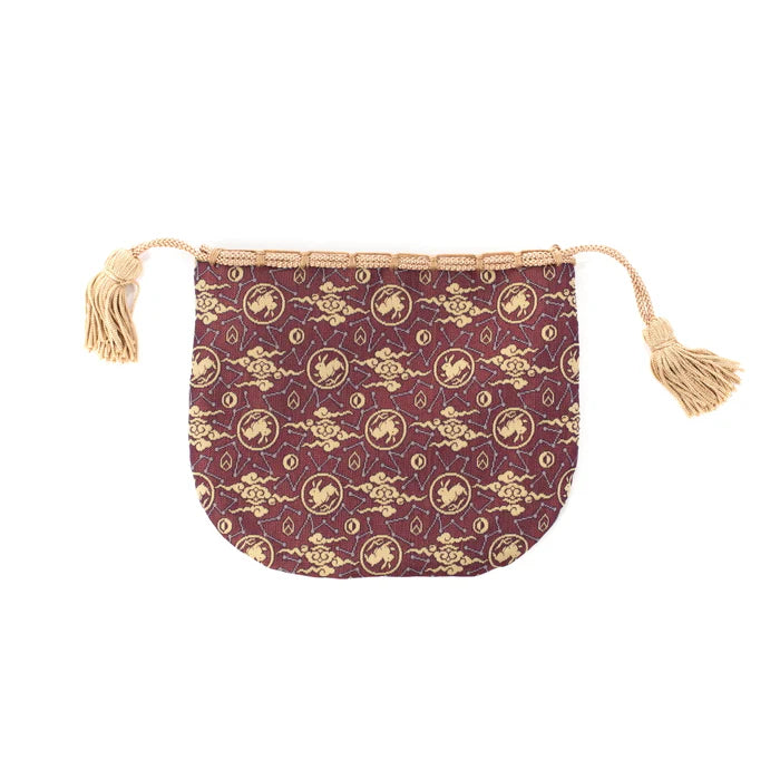 Nishijin-ori Small Drawstring Bag - Rabbit / Purple -,  Made in Kyoto, Japan,  Japanese traditional craft purse