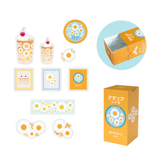 Retro Design Flake Stickers 30 pcs Set - Margaret -, Japanese planner stickers