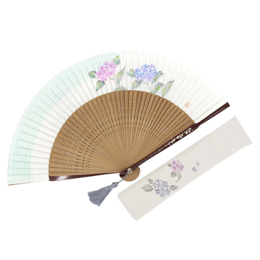 Kyo-sensu (Japanese folding fan) for Women - Hydrangea - , Made in Kyoto, Japan, Kyoto sensu