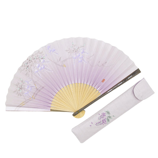Kyo-sensu (Japanese folding fan) for Women - Wisteria - , Made in Kyoto, Japan, Kyoto sensu