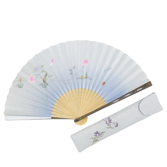 Kyo-sensu (Japanese folding fan) for Women - Clematis - , Made in Kyoto, Japan, Kyoto sensu
