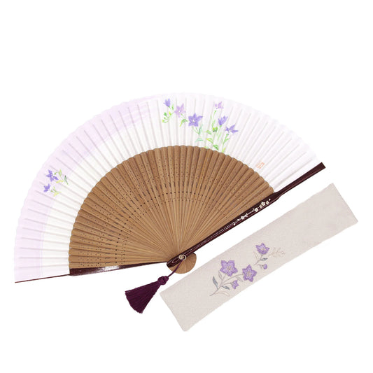 Kyo-sensu (Japanese folding fan) for Women - Balloon Flower - , Made in Kyoto, Japan, Kyoto sensu