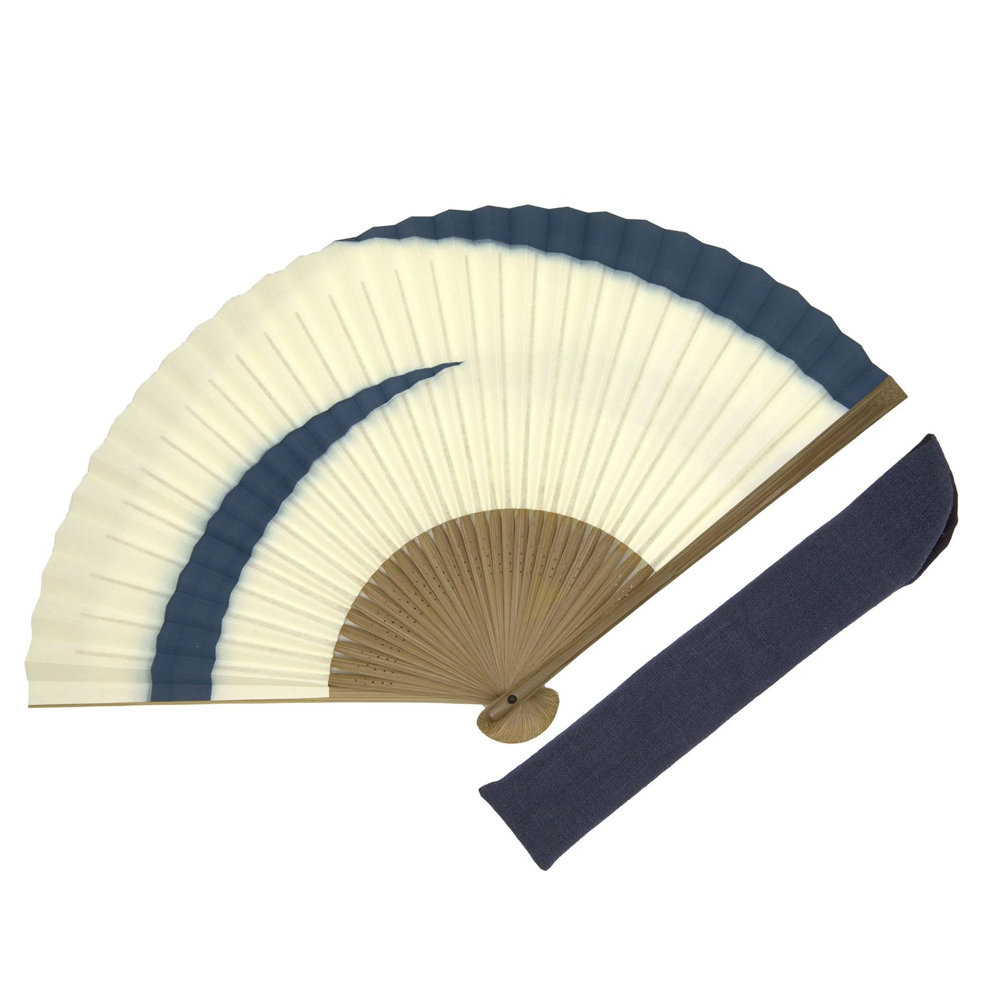 Kyo-sensu (Japanese folding fan) for Men - Cloud Pattern / Blue -, Made in Kyoto, Japan, Kyoto sensu