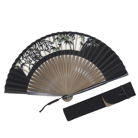 Kyo-sensu (Japanese folding fan) for Men - Kirie / Tiger - , Made in Kyoto, Japan , Kyoto sensu