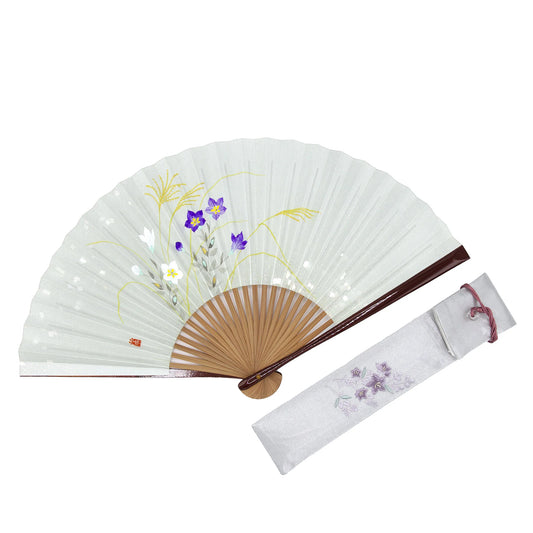Kyo-sensu (Japanese folding fan) for Women - Balloon Flower - , Made in Kyoto, Japan, Kyoto sensu