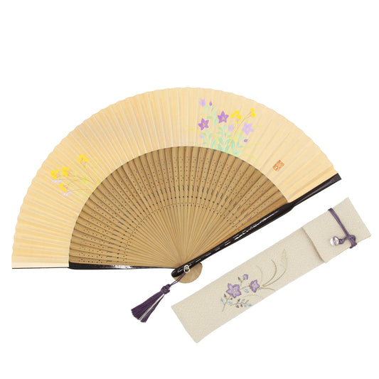 Kyo-sensu (Japanese folding fan) for Women - Balloon Flower - , Made in Kyoto, Japan, Kyoto sensu
