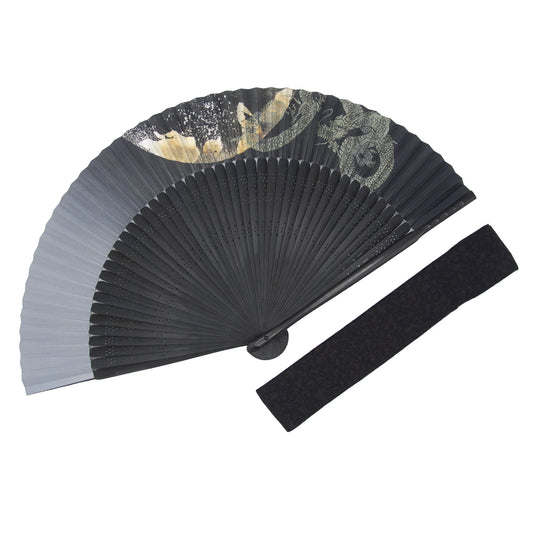Kyo-sensu (Japanese folding fan) for Men - Moon and White Dragon -, Made in Kyoto, Japan, Kyoto sensu
