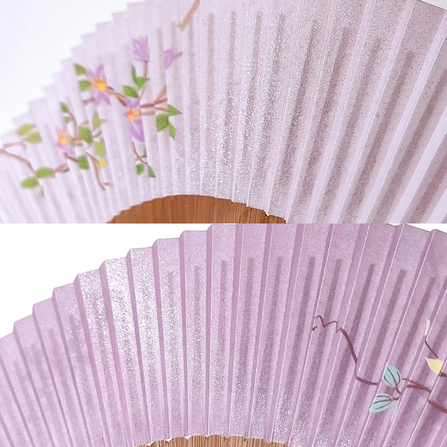 Kyo-sensu (Japanese folding fan) for Women - Clematis - , Made in Kyoto, Japan, Kyoto sensu