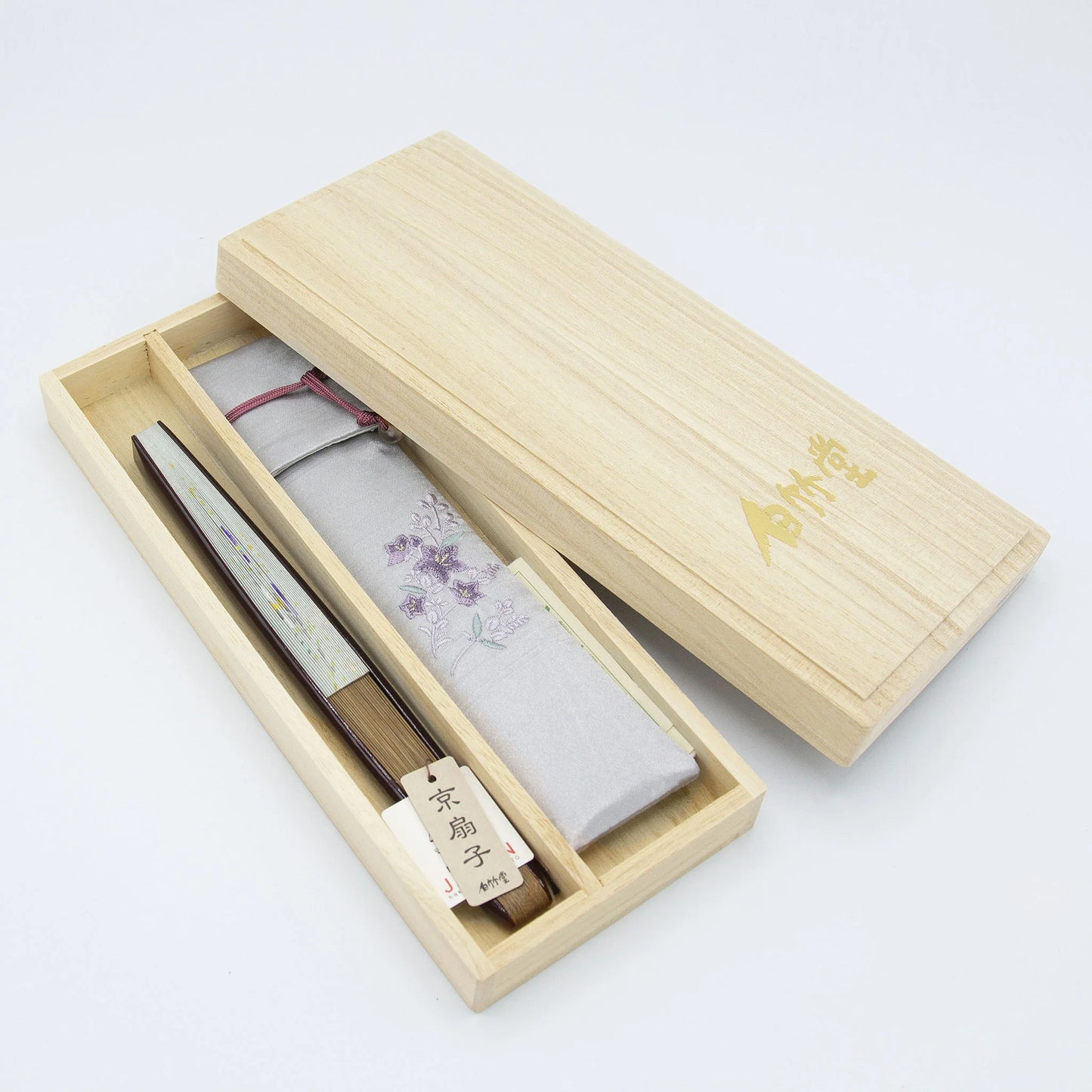 Kyo-sensu (Japanese folding fan) for Women - Balloon Flower - , Made in Kyoto, Japan, Kyoto sensu