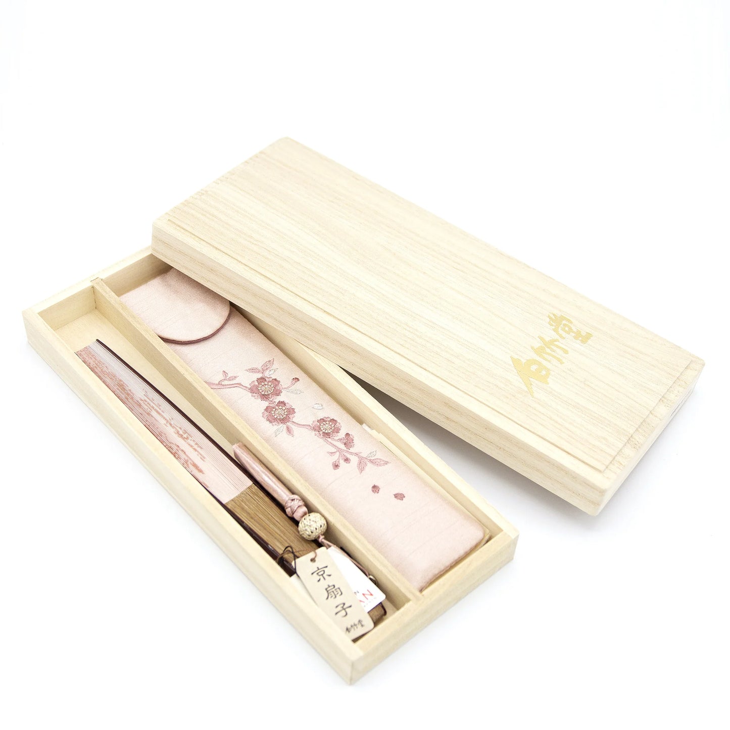 Kyo-sensu (Japanese folding fan) for Women - Yaezakura (double cherry blossom) / Pink - , Made in Kyoto, Japan, Kyoto sensu