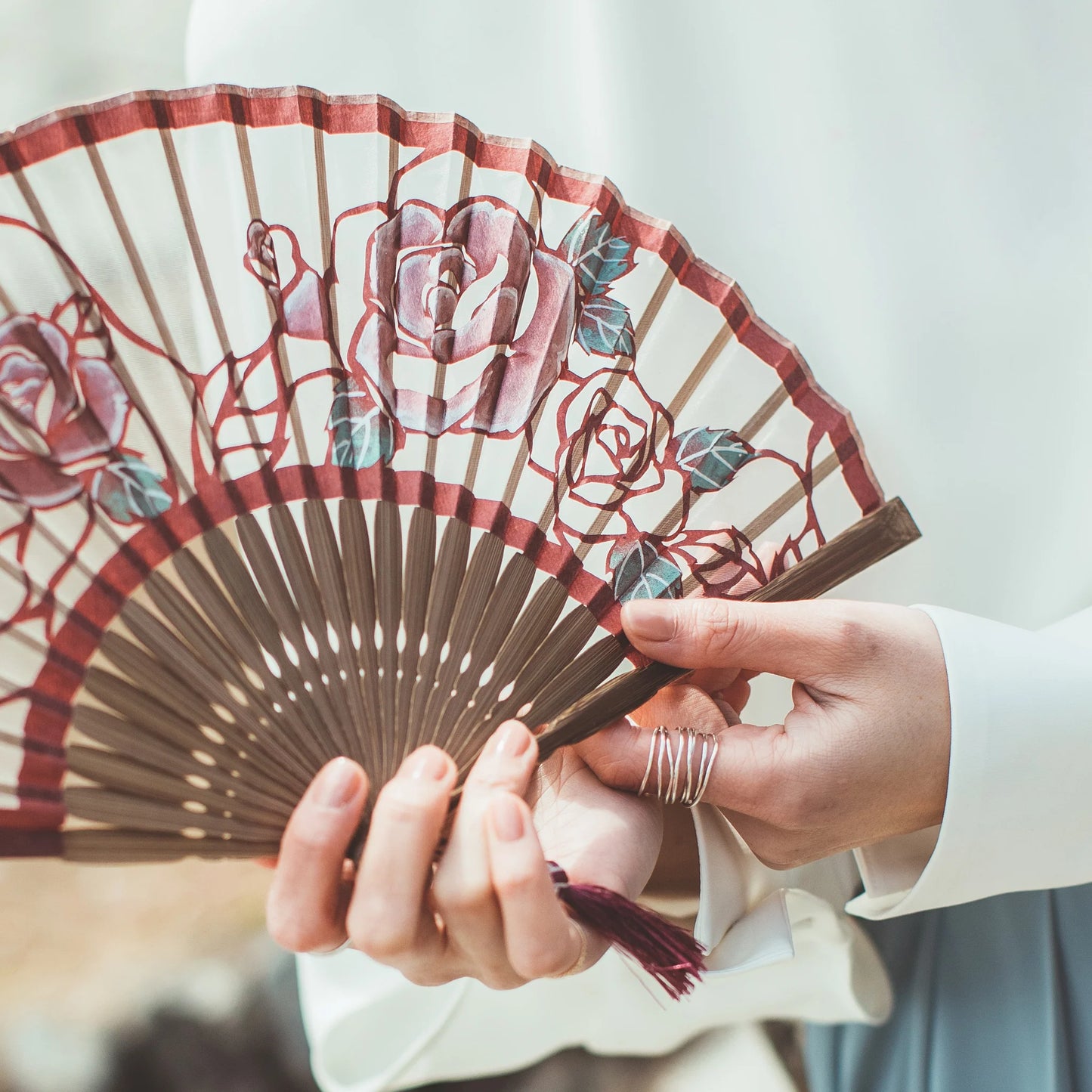Kyo-sensu (Japanese folding fan) for Women - Kirie / Cherry Blossom - , Made in Kyoto, Japan, Kyoto sensu