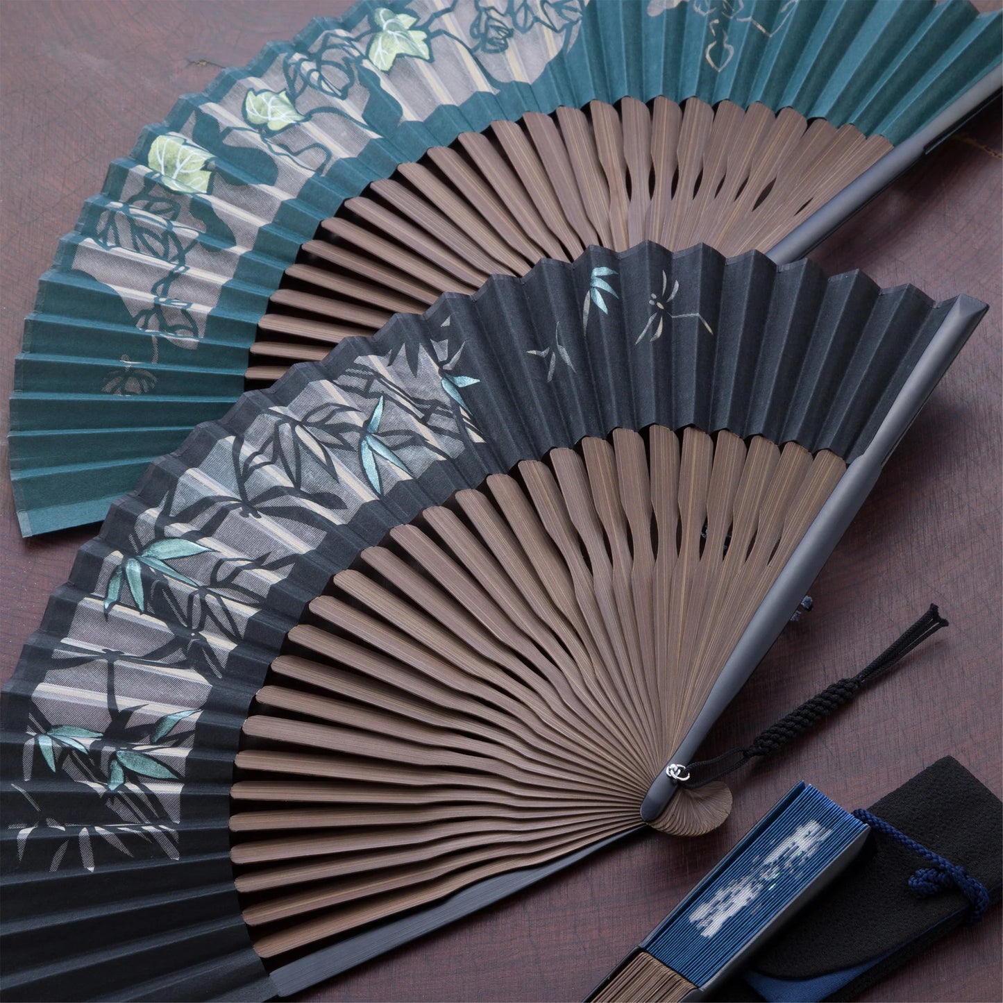 Kyo-sensu (Japanese folding fan) for Men - Kirie / Dragonfly - , Made in Kyoto, Japan , Kyoto sensu