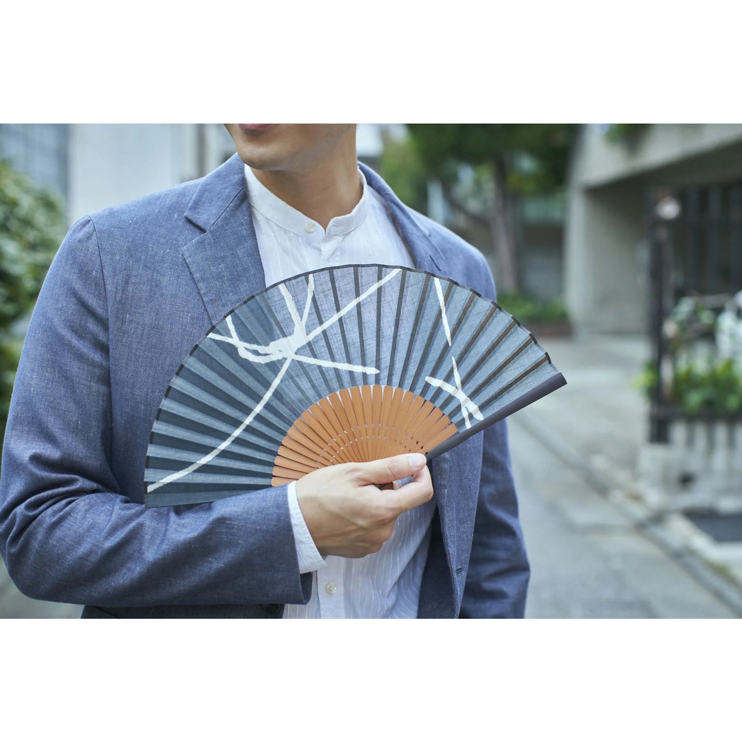 Kyo-sensu (Japanese folding fan) for Men - Kakishibu / Navy Blue -, Made in Kyoto, Japan, Kyoto sensu