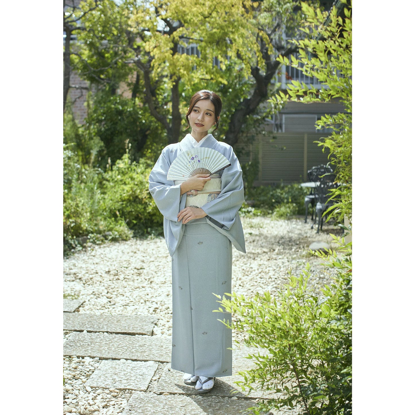 Kyo-sensu (Japanese folding fan) for Women - Balloon Flower - , Made in Kyoto, Japan, Kyoto sensu