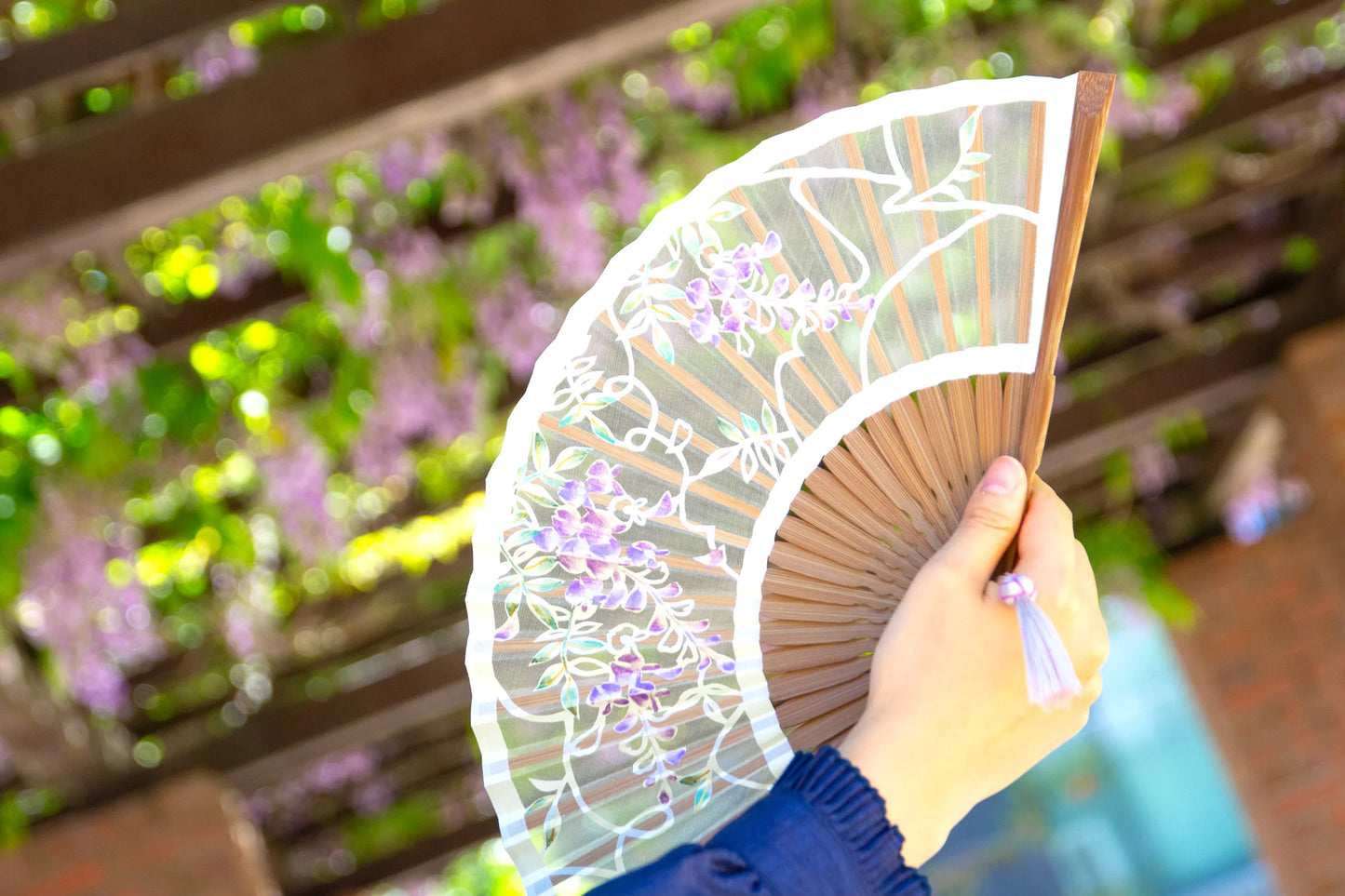 Kyo-sensu (Japanese folding fan) for Women - Kirie / Cherry Blossom - , Made in Kyoto, Japan, Kyoto sensu