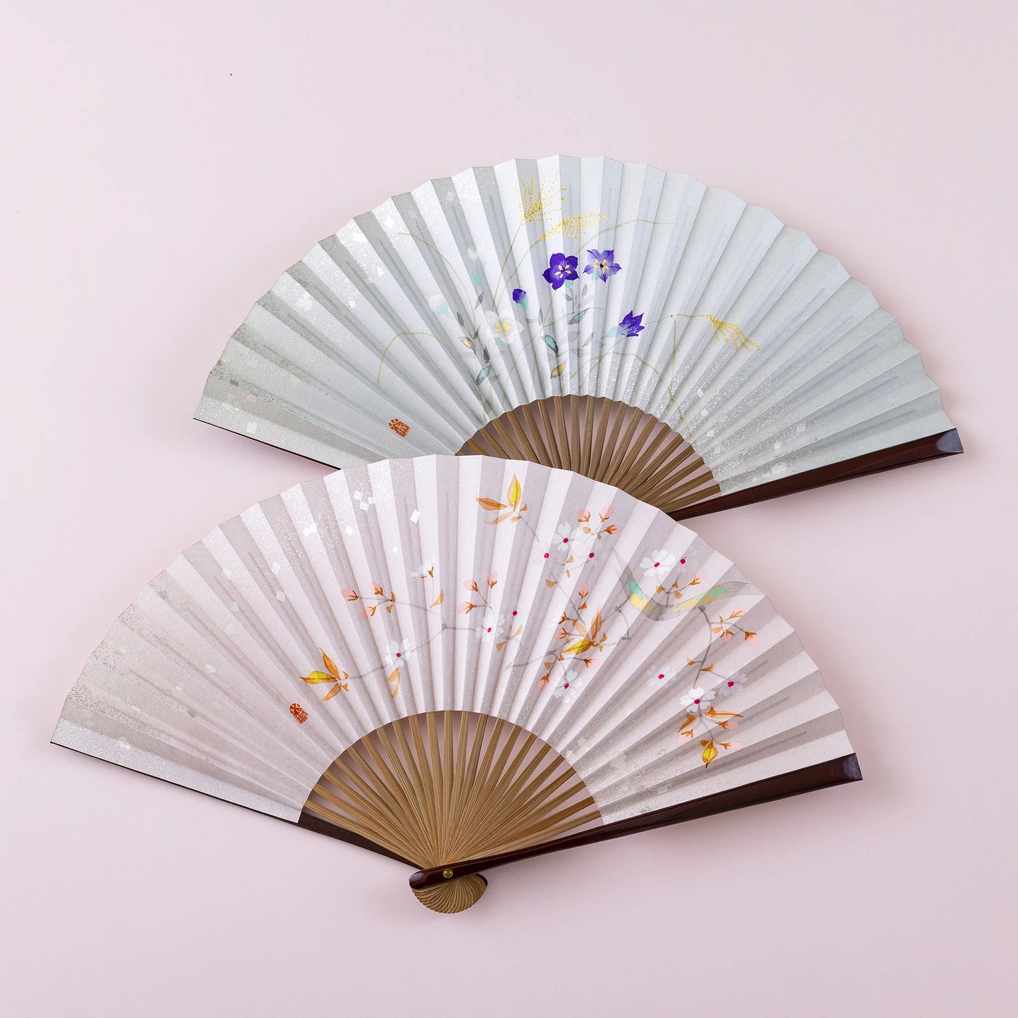 Kyo-sensu (Japanese folding fan) for Women - Balloon Flower - , Made in Kyoto, Japan, Kyoto sensu