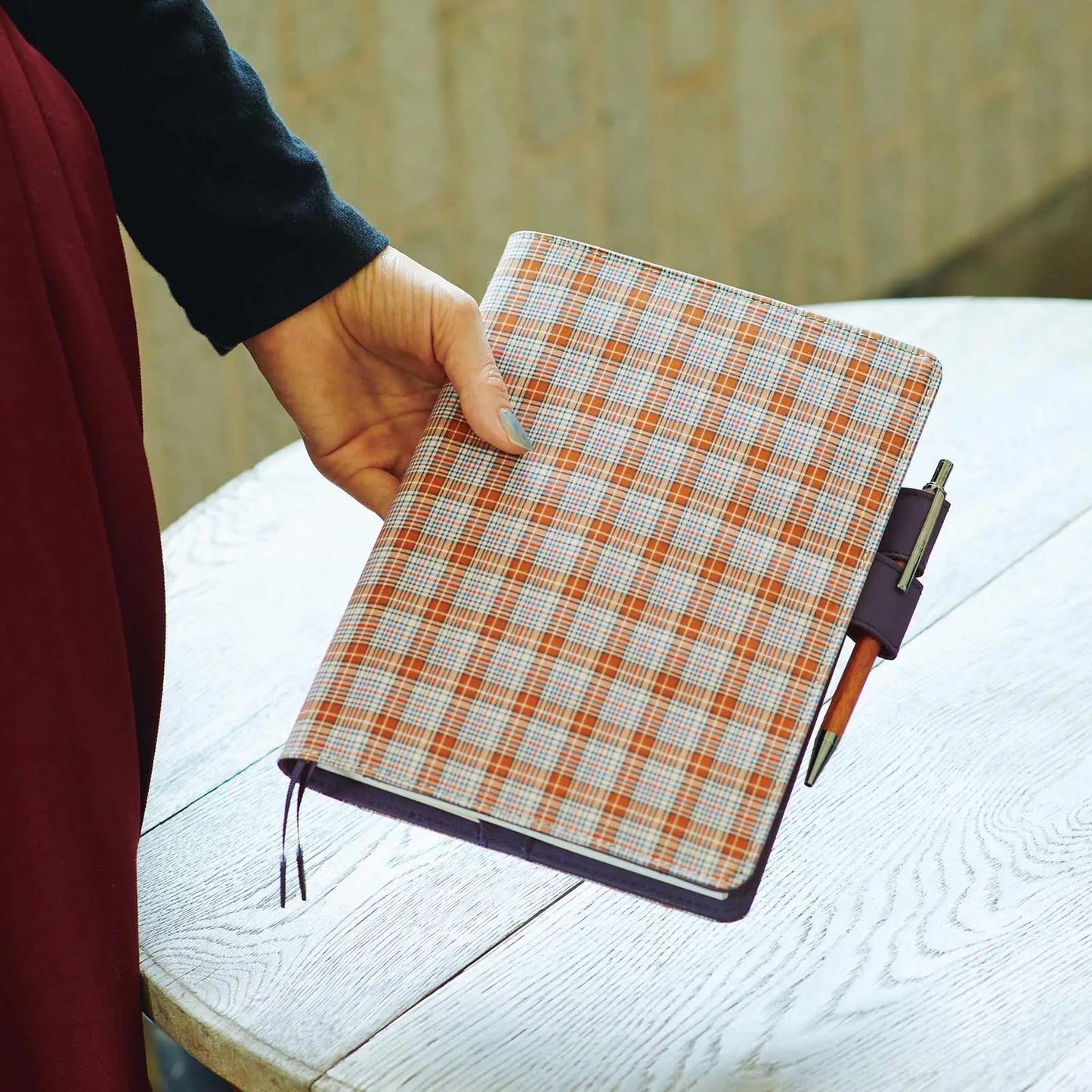 Shirt Fabric: Brownie Plaid [Hobonichi Cousin (A5) Techo Cover] (Cover Only)