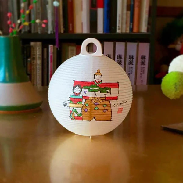 Small Gifu Lantern - Odairi-sama and Ohina-sama (emperor and empress) - , Japanese Chochin, traditional japanese paper lantern