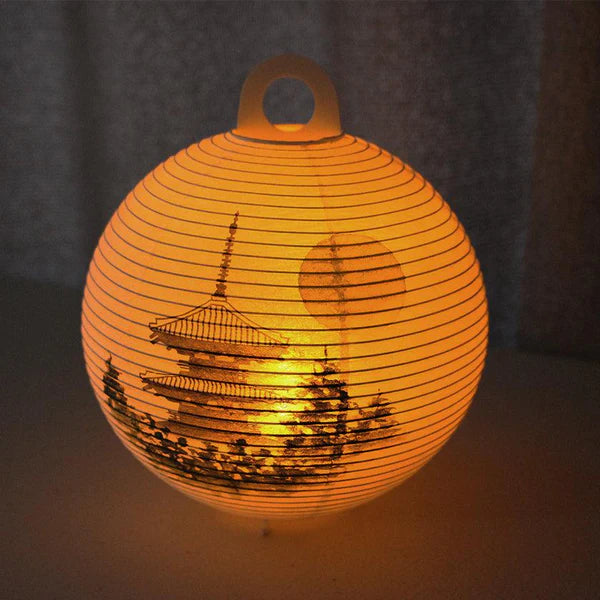 Small Gifu Lantern - Three-Storied Pagoda - , Japanese Chochin, traditional japanese paper lantern