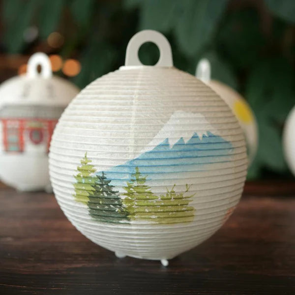 Small Gifu Lantern - Mt. Fuji - , Japanese Chochin, traditional japanese paper lantern