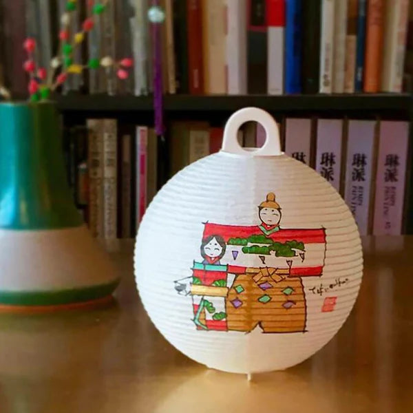 Small Gifu Lantern - Odairi-sama and Ohina-sama (emperor and empress) - , Japanese Chochin, traditional japanese paper lantern