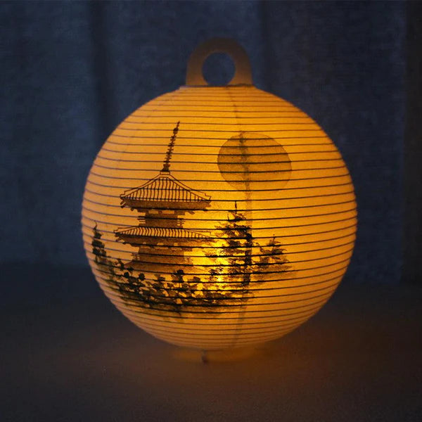 Small Gifu Lantern - Three-Storied Pagoda - , Japanese Chochin, traditional japanese paper lantern