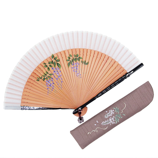 Small Sensu (Japanese folding fan) for Women - Wisteria -