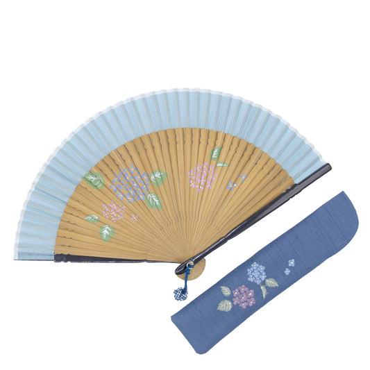 Small Sensu (Japanese folding fan) for Women - Hydrangea -